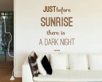 Just Before Sunrise Quotes Wall Decal Motivational Vinyl Art Stickers